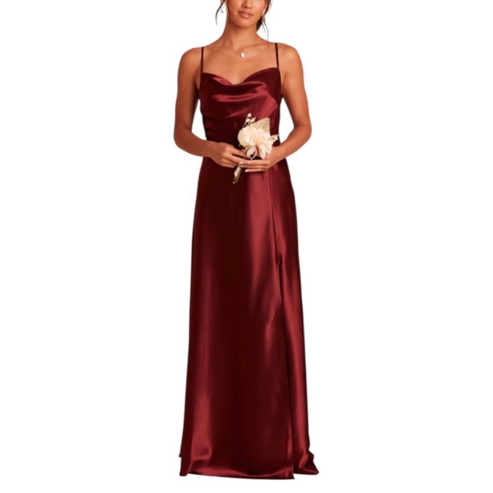 Birdie Grey Lisa Dress 1X Plus‎ Satin Berry Cabernet Burgandy Formal Bridesmaid